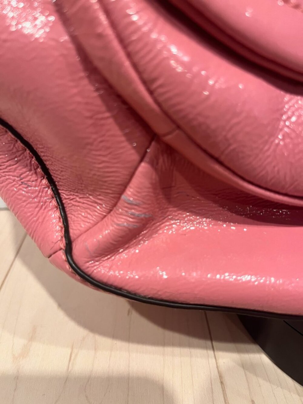 #R62 Vintage Coach Kristin Coral-Pink Patent Leather Satchel - Picture 7 of 15